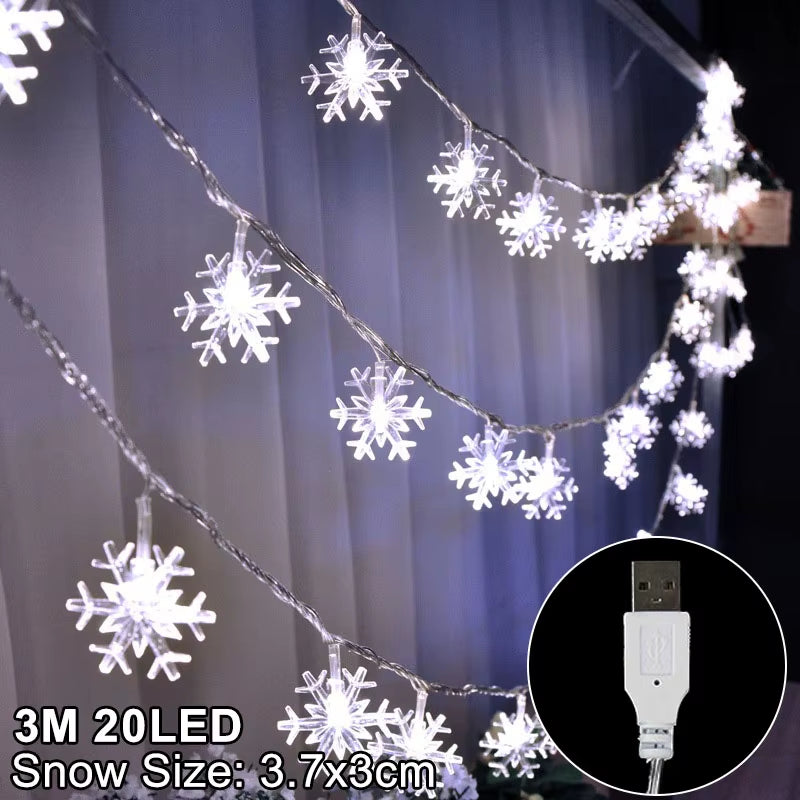 Luz LED Copos De Nieve (Decoracion)